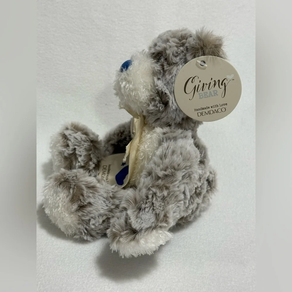 Demdaco Giving Collection Gray and Cream Plush Bear - NWT